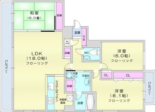 西１８丁目駅 徒歩11分 5階の物件間取画像